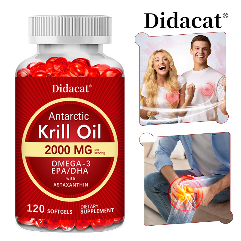 Krill Oil Supplement - 2000mg Antarktisches Krillöl mit EPA, DHA,