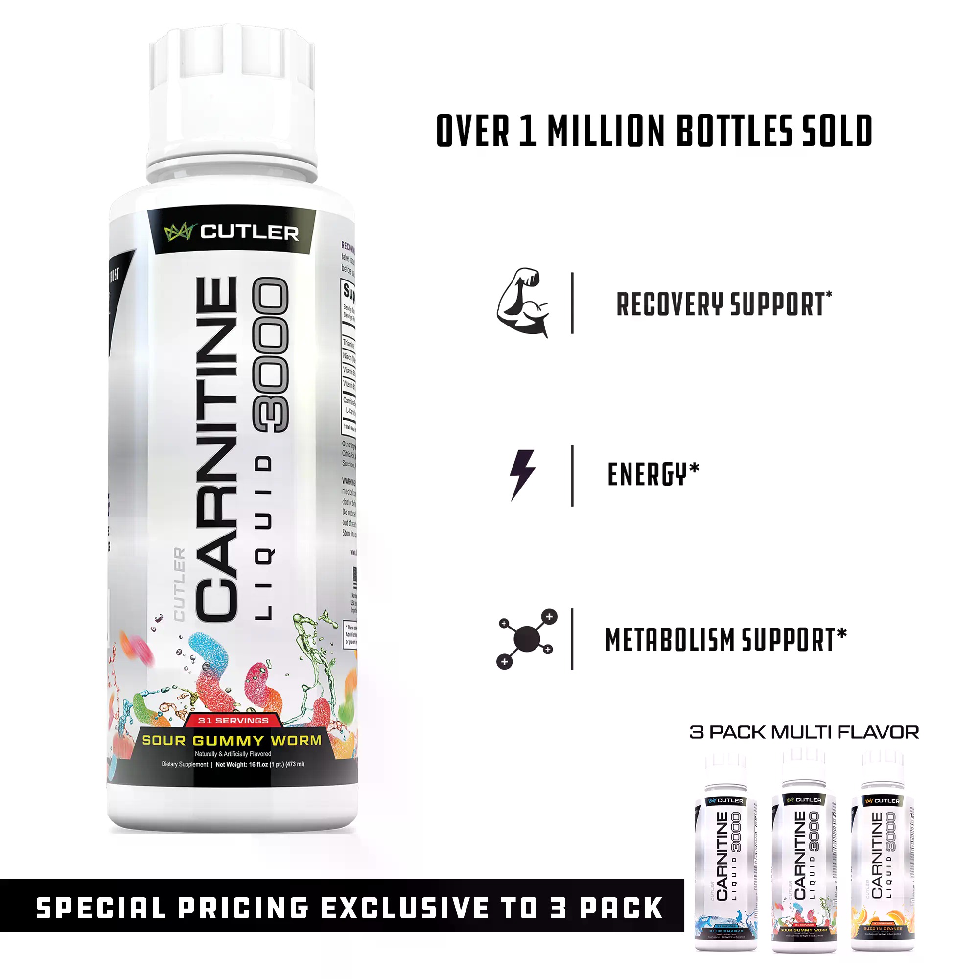 Fitness Nutrition Energy - Cutler Nutrition Flüssiges Carnitin 3000 für