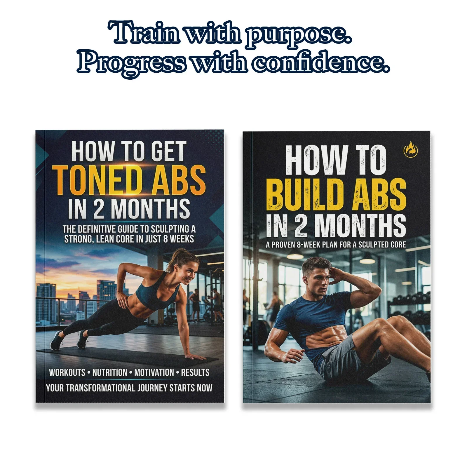 Nutrition Fitness Plan - 2-Buch-Bauchmuskel-Trainingshandbuch-Set für Männer und Frauen, 8-wöchige