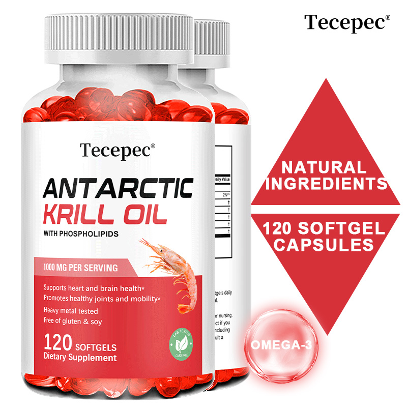 Krill Oil Supplement - Antarktisches Krillöl 1000mg - Mit Phospholipiden,