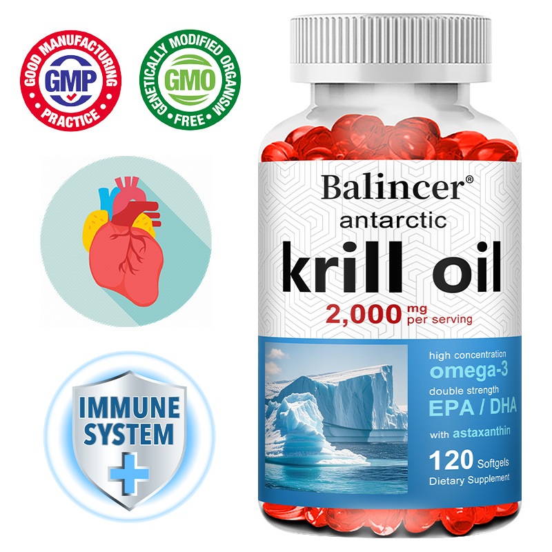Krill Oil Supplement - Antarktisches Krillöl 2000 mg Nahrungsergänzungsmittel, 3X